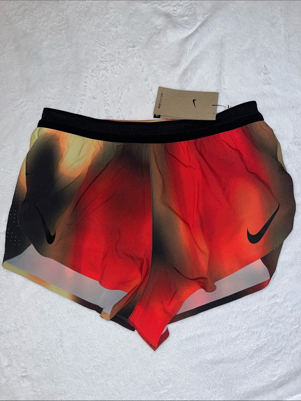 Nike Running Shorts Mens S Dri-Fit ADV  2" brief liner orange red yellow $100
